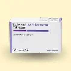 Opakowanie Euthyrox 112 mikrogramów, 50 tabletek. Pamiętaj o regularnym przyjmowaniu leku, aby uniknąć pominięcia dawki.